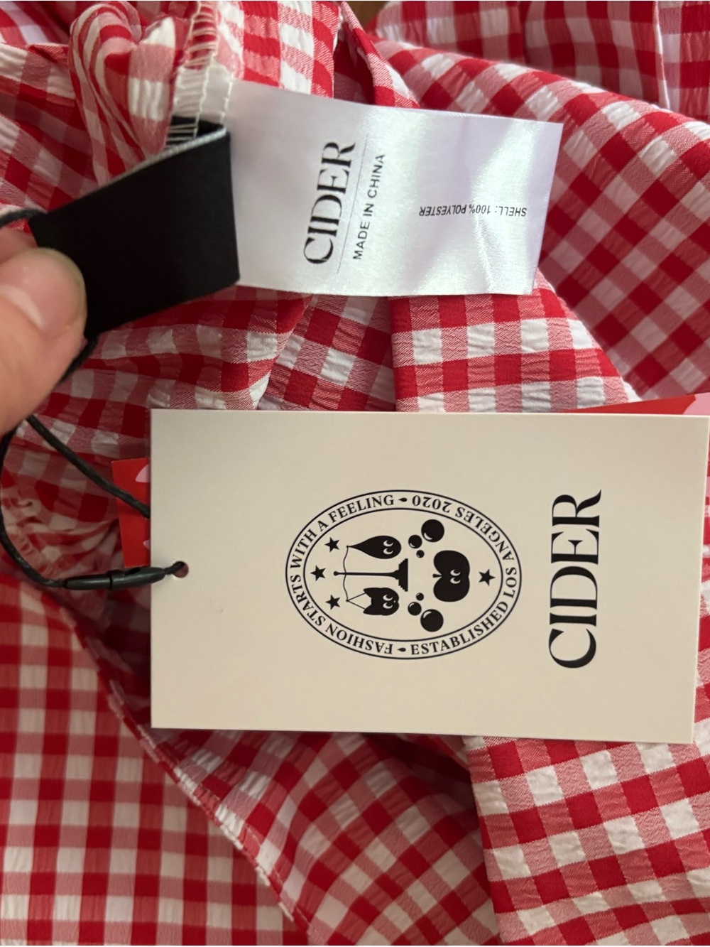 Cider Red and White Gingham Mini Skirt L NWT Cottagecore Girlhoodcore Modest - Picture 6 of 9
